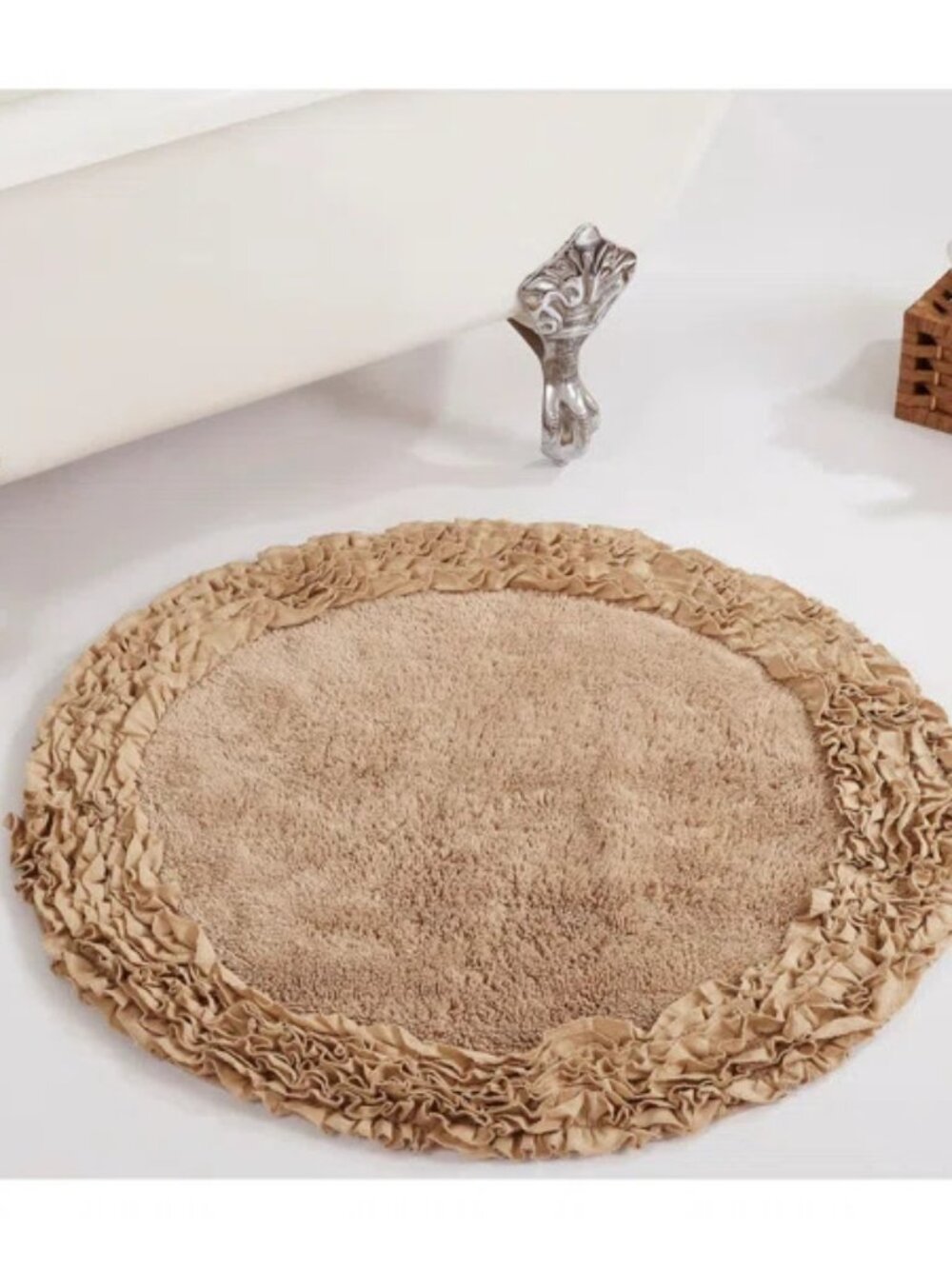 Better Trends Shaggy Border Bath Rug 30-in x 30-in Cotton